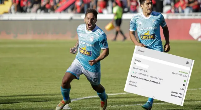 Aficionado ganó 4 mil soles tras apostar a favor de Sporting Cristal Aficionado ganó 4 mil soles tras apostar a favor de Sporting Cristal