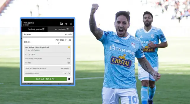 Aficionado ganó casi 2 mil soles con el triunfo del equipo rimense. Aficionado ganó casi 2 mil soles con el triunfo del equipo rimense.