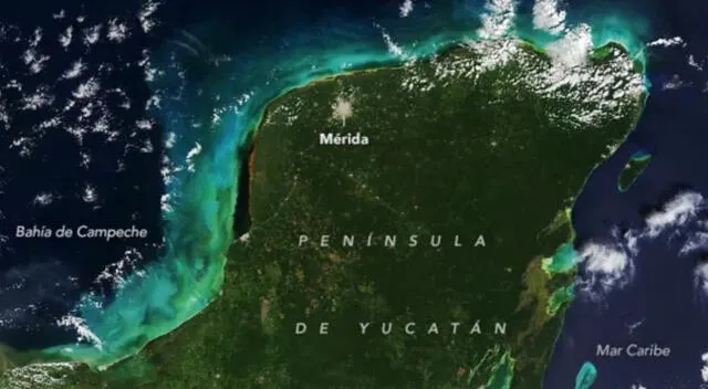 <strong> El cráter se encuentra parcialmente en la tierra | Foto: NASA</strong>   