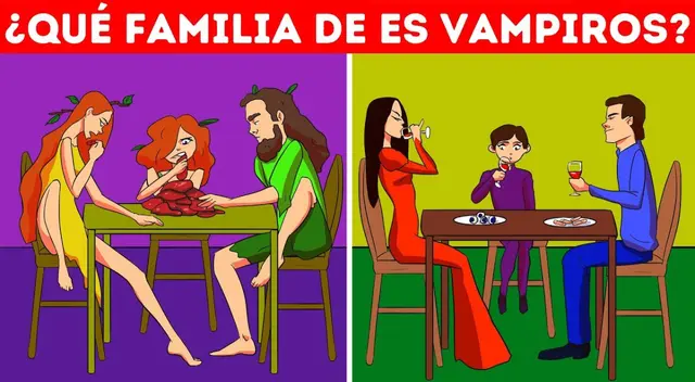 ¿Qué familia es de vampiros? Utiliza todo tu 'CRITERIO' y adivina el acertijo en segundos ¿Qué familia es de vampiros? Utiliza todo tu 'CRITERIO' y adivina el acertijo en segundos