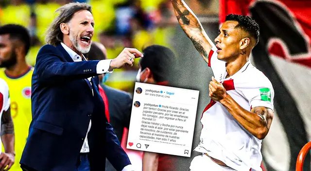 Yoshimar Yotún se mostró agradecido con Ricardo Gareca Yoshimar Yotún se mostró agradecido con Ricardo Gareca
