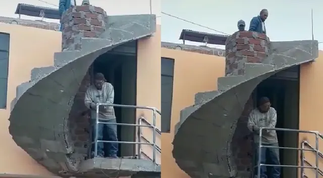 ¡Construcción finalizada! Joven reveló a través de TikTok como quedó la escalera al revés ¡Construcción finalizada! Joven reveló a través de TikTok como quedó la escalera al revés