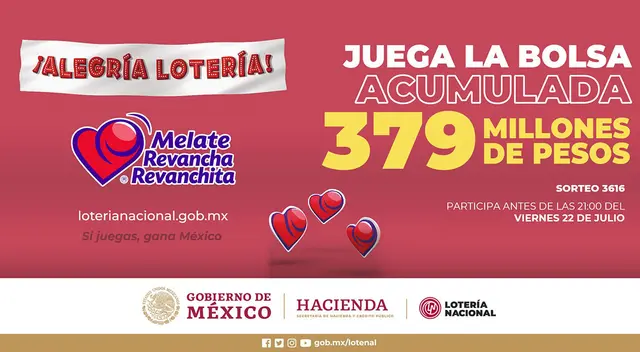 Conoce los números ganadores del Melate, revancha y revanchita de la Lotería Nacional