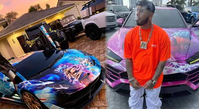 Anuel AA y su 'lujoso' lamborghini tuneado de Dragon Ball son sensación en redes