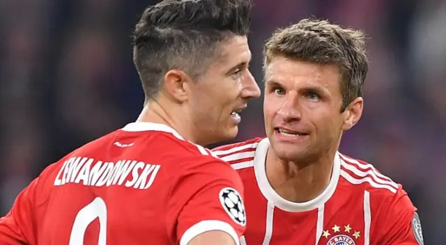 Robert Lewandowski y Thomas Müller en Bayern Múnich