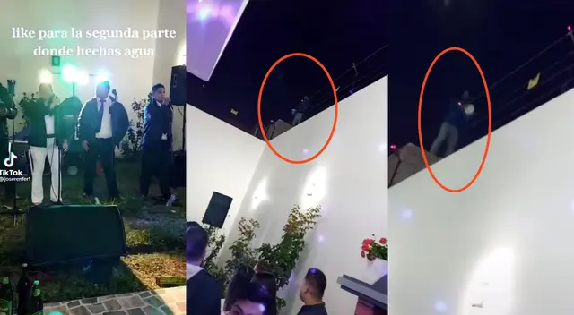 Mujer no puede dormir por fiesta de su vecino y lanzó agua a los músicos. Mujer no puede dormir por fiesta de su vecino y lanzó agua a los músicos.