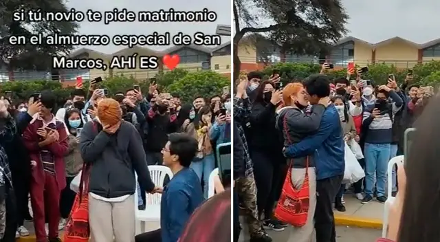 Un joven le pidió matrimonio a su novia en San Marcos Un joven le pidió matrimonio a su novia en San Marcos
