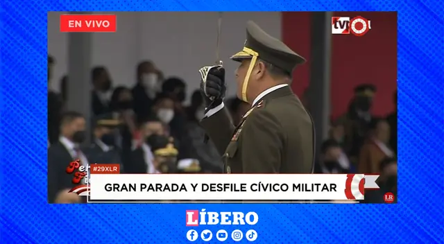 Se pide permiso al Presidente Castillo para iniciar el desfile
