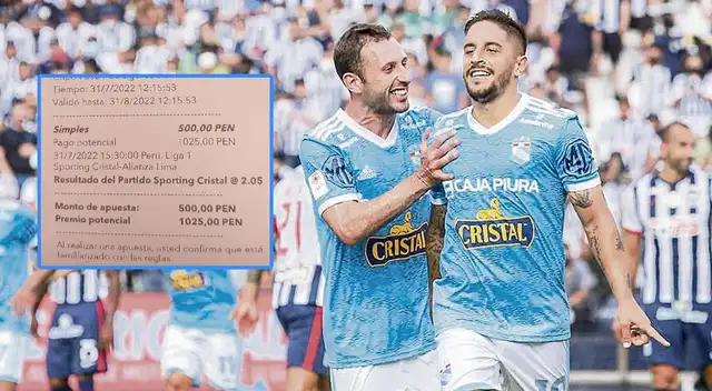 Peruano podría ganar 1025 soles con el triunfó de Sporting Cristal.