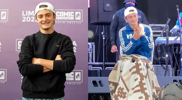 Noah Schnapp utiliza la popular 'frazada tigre' para combatir el frío limeño Noah Schnapp utiliza la popular 'frazada tigre' para combatir el frío limeño