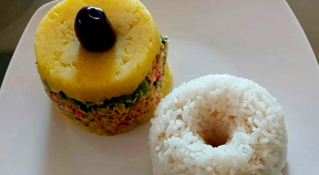 Causa rellena con arroz blanco Causa rellena con arroz blanco