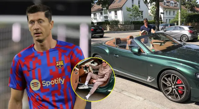 Robert Lewandowski y su 'exclusivo' auto Bentley son sensación en su llegada a Barcelona Robert Lewandowski y su 'exclusivo' auto Bentley son sensación en su llegada a Barcelona