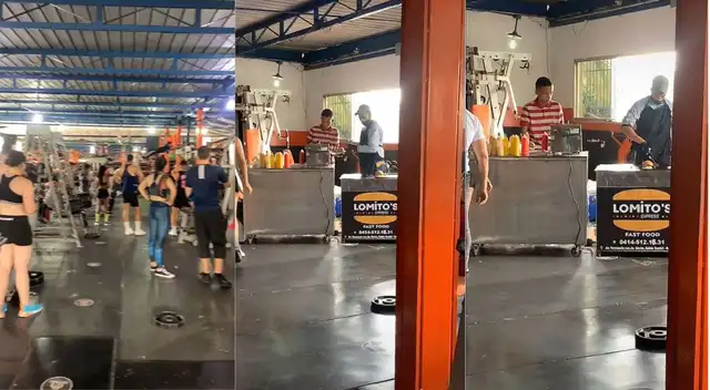 Instalan puesto de hamburguesas en gimnasio y son virales