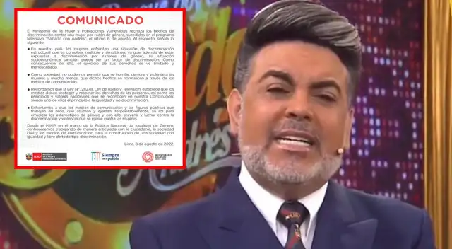 Ministerio de la Mujer a Andrés Hurtado: Ministerio de la Mujer a Andrés Hurtado: