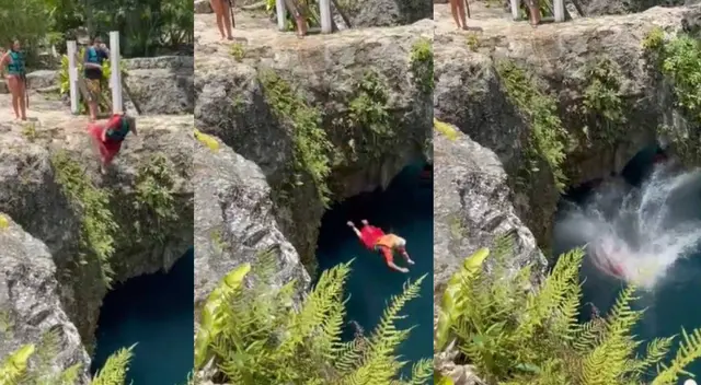 TikTok: Abuelita se prepara para su mejor clavado y termina cayendo de la peor manera