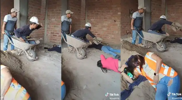 TikTok: trabajadores de construcción civil recrean triste final de Titanic