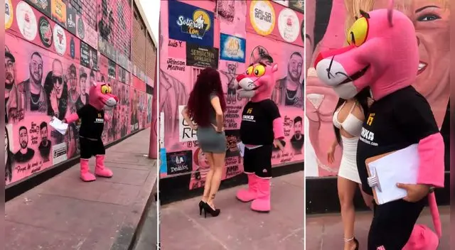 Pantera del Calleo fue captado con su tablero donde estaban los diálogos de la película para adultos que estaba grabando.