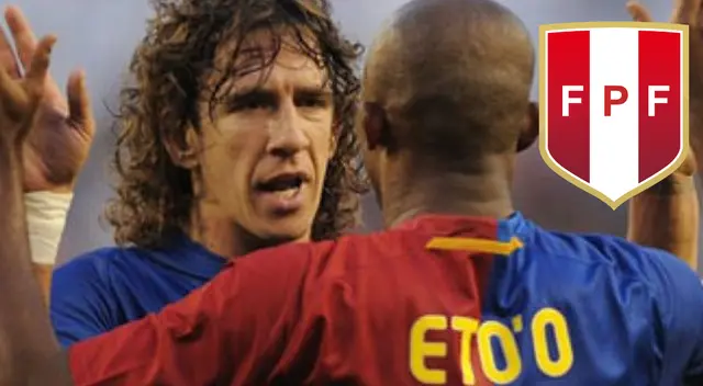 Carles Puyol y Samuel Eto'o en Barcelona Carles Puyol y Samuel Eto'o en Barcelona