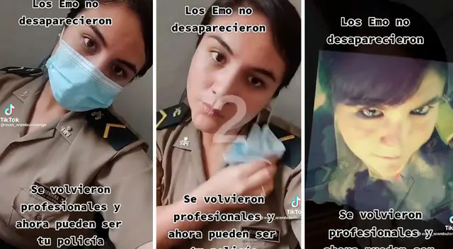 Una policía se animó a compartir una foto de su pasado en TikTok.