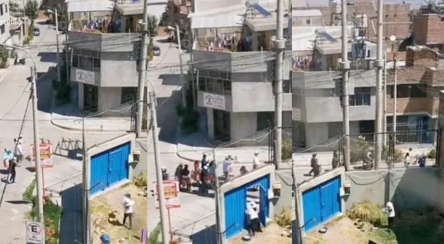 ¿Se molestó porque no la invitaron? Mujer terminó arrojando agua a banda musical.