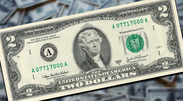 Conoce aquí todo sobre el billete de 2 dólares