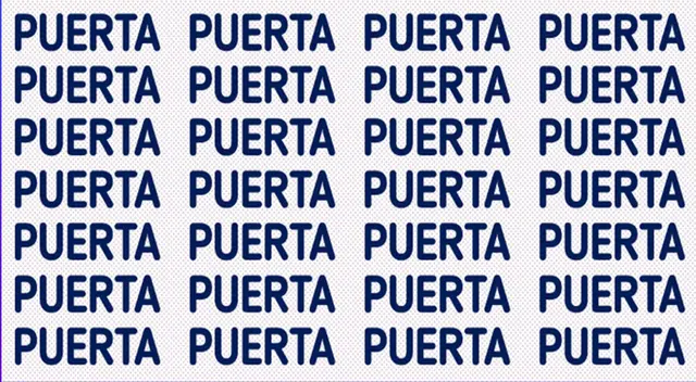 Encuentra la palabra PUERTO que está escondida en la imagen del reto visual