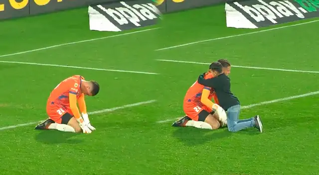 Pequeño hincha de Defensa y Justicia consoló a Ezequiel Unsain Pequeño hincha de Defensa y Justicia consoló a Ezequiel Unsain