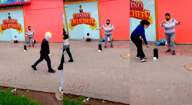 Madre peruana saca adelante a su pequeño hijo bailando merengue en las calles.