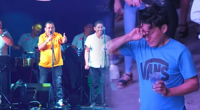 Tony Rosado interpreta canción sufrida y joven llora desconsolado Tony Rosado interpreta canción sufrida y joven llora desconsolado
