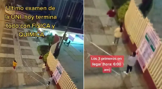 Tres jóvenes se presentaron temprano al examen de admisión de la Uni