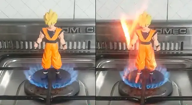 Dragon Ball: Joven usa hornilla de cocina para que su 'Gokú' eleve todo su KI
