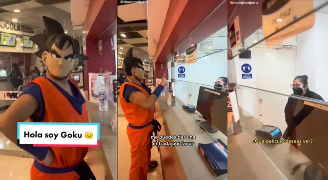 Fanático se disfraza de Goku para ver DB en el cine, pero le preguntan qué verá