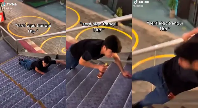TikTok: cayó de cara en la escalera y su primera preocupación fue la botella de licor TikTok: cayó de cara en la escalera y su primera preocupación fue la botella de licor