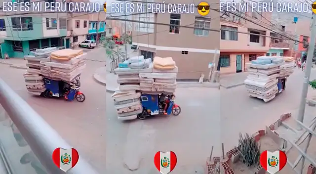 Peruano usa mototaxi para hacer la 'mudanza' de todo su barrio y genera aplausos: