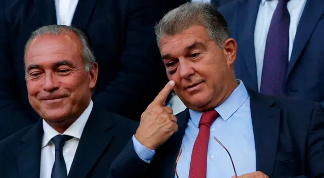 Joan Laporta aparece en el Barcelona vs. Valladolid con el ojo morado