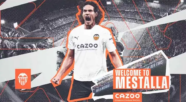Valencia hizo oficial la llegada de Edinson Cavani