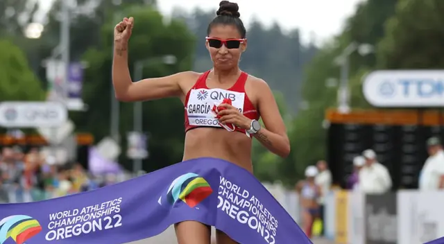 Kimberly García en el Mundial de Atletismo.