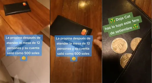Mesero se muestra indignado tras recibir 30 céntimos de propina de 12 personas - VIDEO