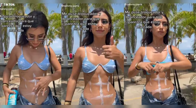 Truco del bronceado para un abdomen marcado sale mal y se hace viral Truco del bronceado para un abdomen marcado sale mal y se hace viral