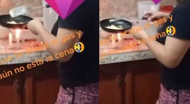 Viral: Se le acaba el gas y termina friendo sus huevos con dos velas
