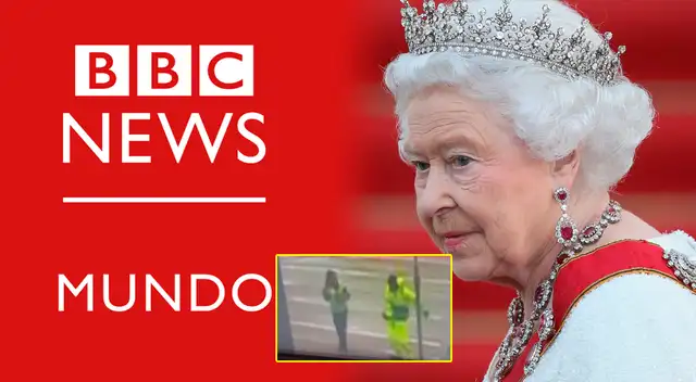 La BBC informaba de la reina Isabel II mientras que trabajadores hacían baile de Fornite. La BBC informaba de la reina Isabel II mientras que trabajadores hacían baile de Fornite.