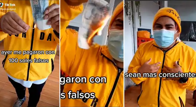 Peruano prende fuego a billete de S/ 100 falsos y deja reflexivo mensajes en redes - VIDEO