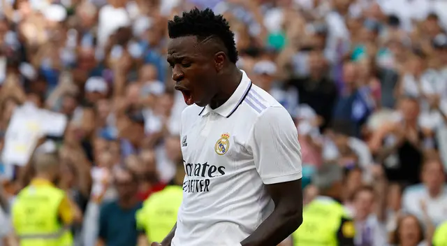 Vinicius celebra el gol ante Mallorca con camiseta de Real Madrid Vinicius celebra el gol ante Mallorca con camiseta de Real Madrid