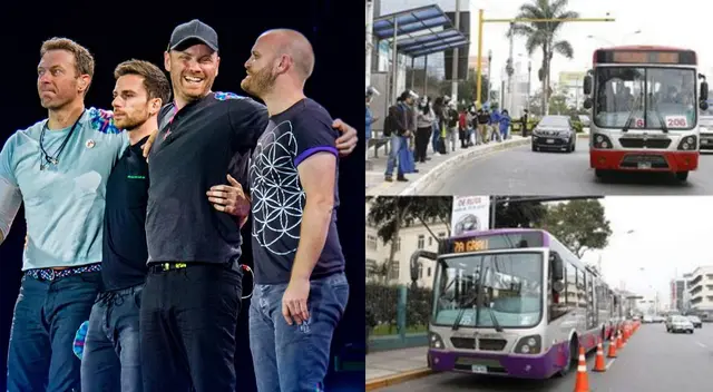 Coldplay en Lima: Metropolitano y Corredores ofrecerán servicio después del concierto Coldplay en Lima: Metropolitano y Corredores ofrecerán servicio después del concierto