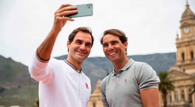 Roger Federer y Rafael Nadal fuera del campo de tenis Roger Federer y Rafael Nadal fuera del campo de tenis
