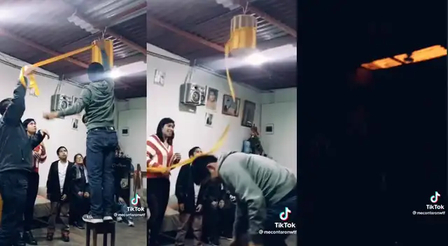 Desenvuelven piñata y cortan la luz de casualidad. Desenvuelven piñata y cortan la luz de casualidad.