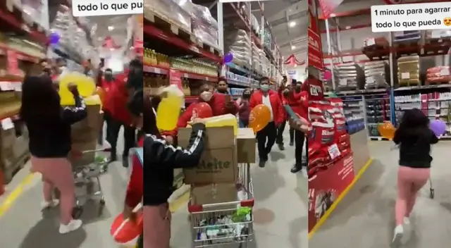 TikTok: Le dieron 1 minuto para llevarse todo lo que pueda y los aceites fueron su primera opción