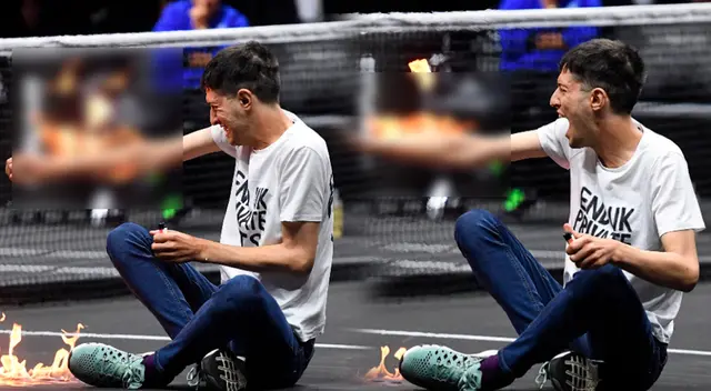 Joven ingresa al campo del Laver Cup y se quema el brazo