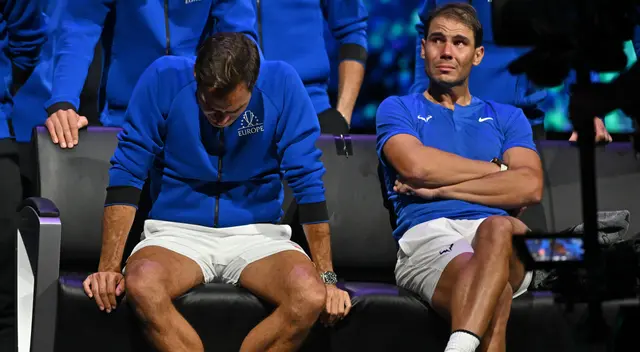 Rafael Nadal rompió en llanto tras último partido de Roger Federer Rafael Nadal rompió en llanto tras último partido de Roger Federer