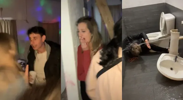 Joven celebra su cumpleaños y su amigo le rompe su lavadero.